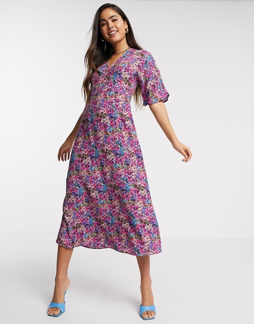 Y.A.S midi dress in bright floral print