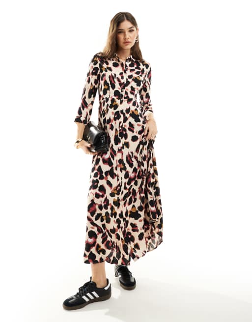 Y.A.S – Maxi-Hemdblusenkleid mit Leopardenmuster, 3 von 4