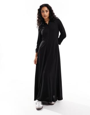 Y. A.S - Maxi-Hemdkleid in Schwarz