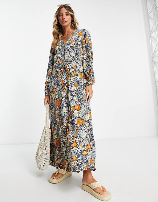 Maxi jurk best sale met bloemenprint