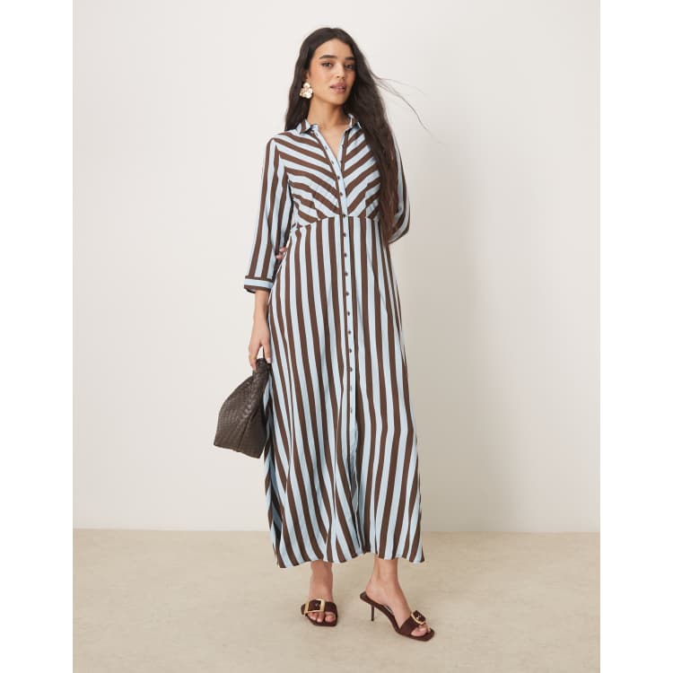 hyacinth house brown textured trisha shirt dress YAS - Maxi - Women - Viscose - XS Vintage Early 2000s Sexy 2018 dress Color:Warm Brown it ensures a comfortable