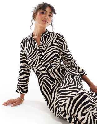 パーティードレス Zebra Print Sweater Dress Zebra Print Tie-Front Sweater Dress – Sapphire & Emerald