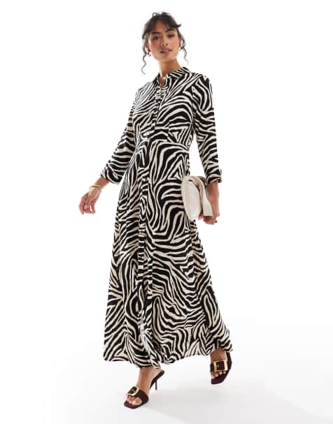YAS - Maxi-skjortekjole med zebraprint - view 1