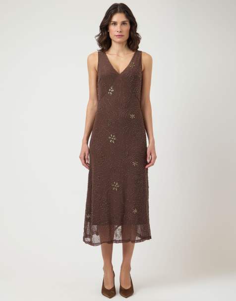 YAS Midi dress in peyote