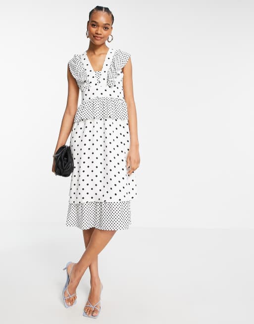 Y.A.S - Midi-jurk met stroken in multi print