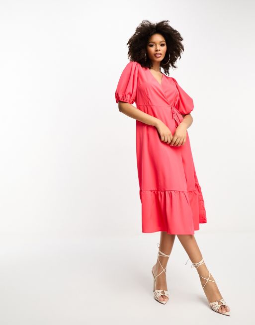 Y.A.S Midi overslagjurk in rood ASOS