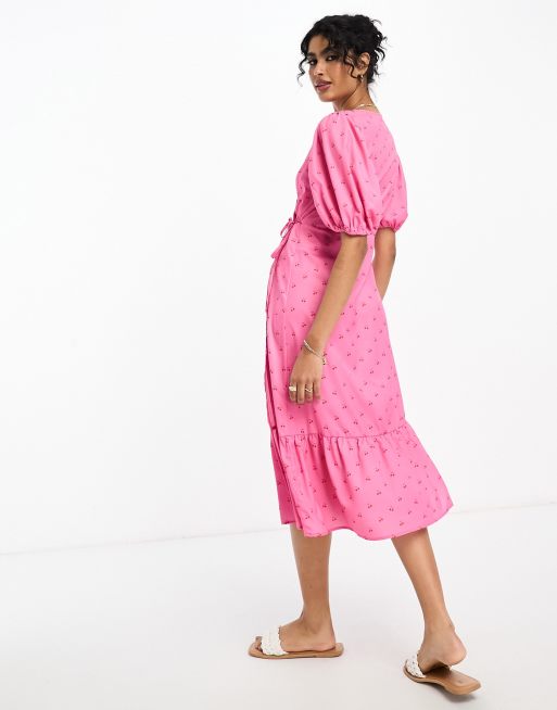 Zara pink wrap on sale dress