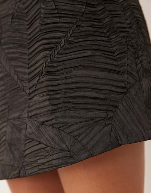  Y.A.S - Mini-jupe d'ensemble en jacquard - Noir, 5 de 5