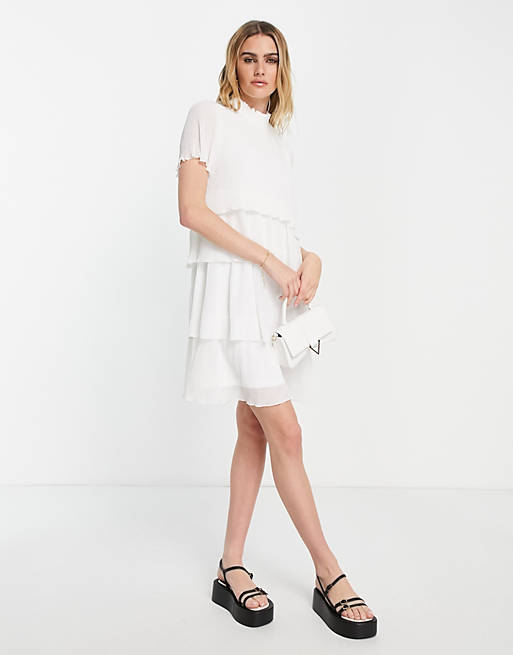 Y.A.S - Mini jurk met stroken in wit
