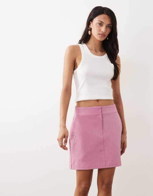 YAS - Minigonna sartoriale rosa malva in coordinato, 2 di 5