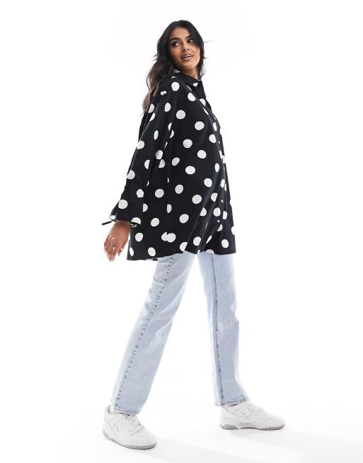 Oversized polka cheap dot shirt