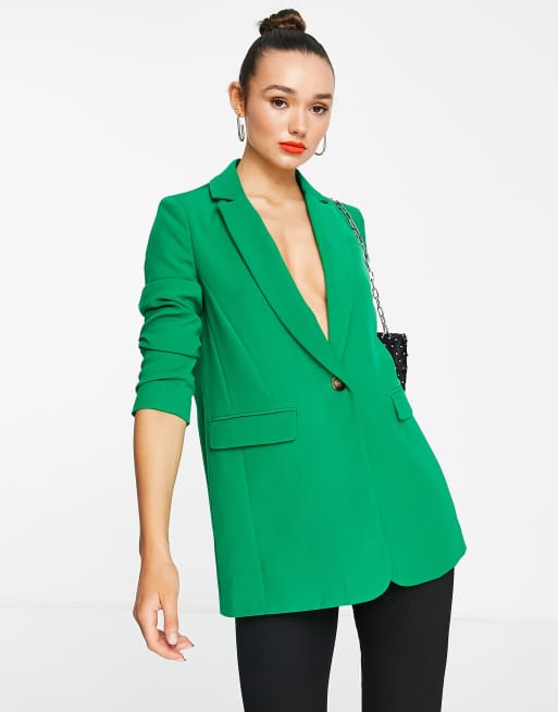 Y.A.S oversized blazer in bright green part of a set