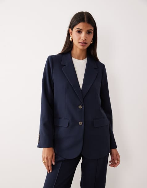 YAS oversized blazer in navy - part of a set - view 1