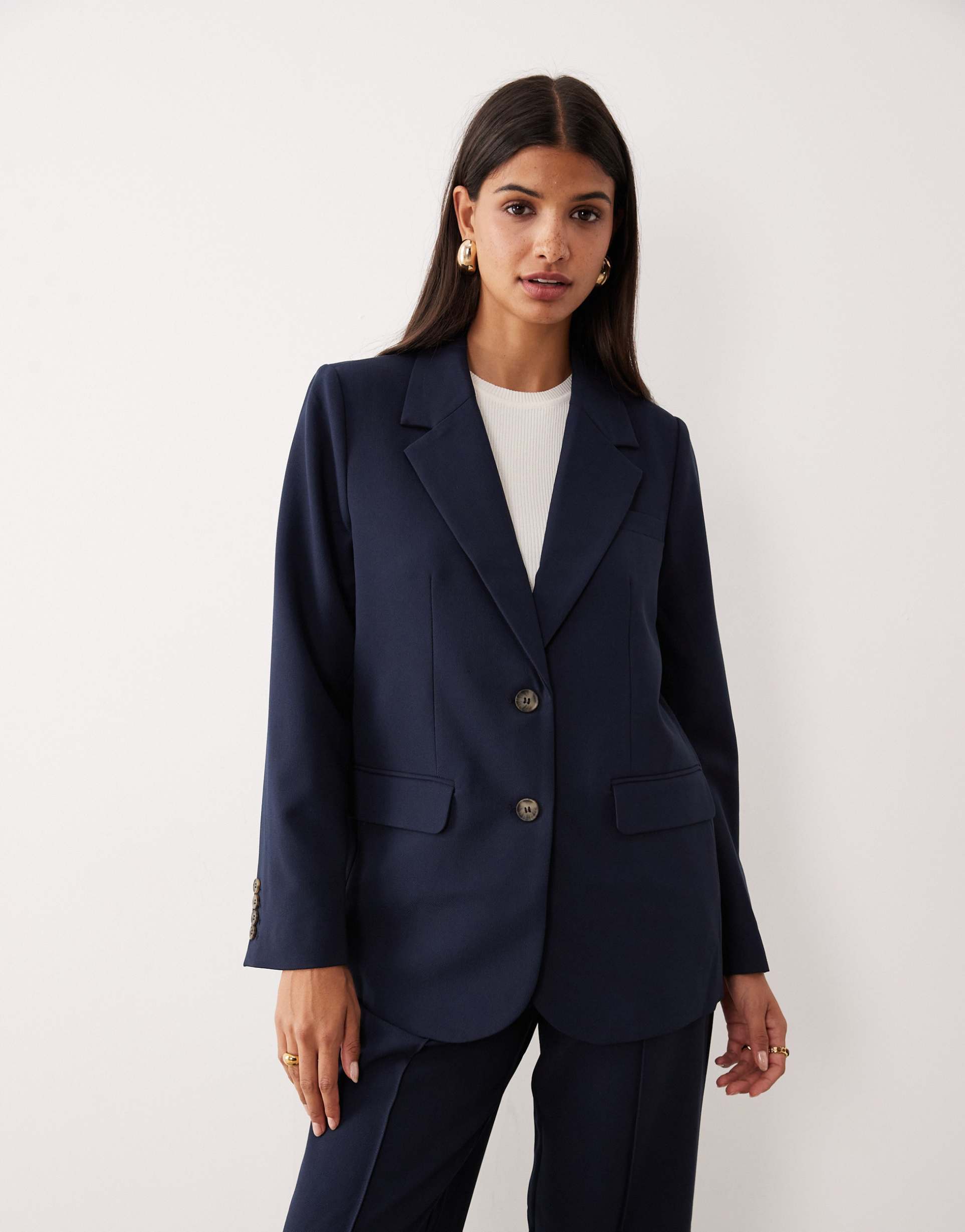 yas oversized blazer in navy - part of a set