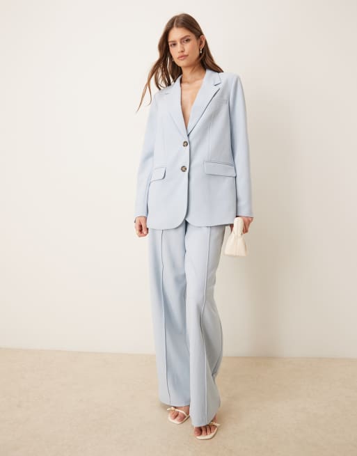 YAS - Oversized blazer met tortoise knopen in hemelsblauw, deel van co-ord set, 2 van 4