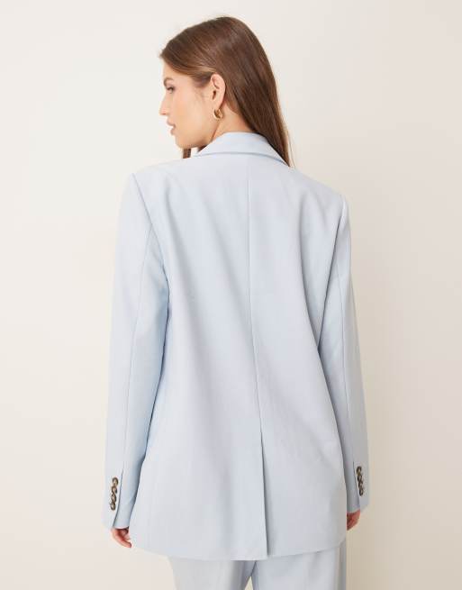 YAS - Oversized blazer met tortoise knopen in hemelsblauw, deel van co-ord set, 4 van 4