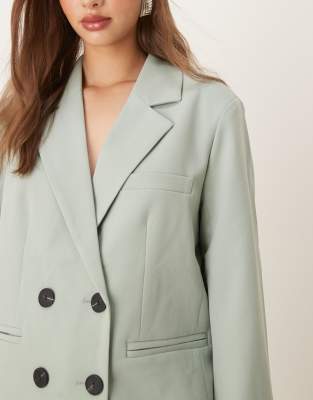 Y.a.s. Oversized Double Breasted Tailored Blazer In Green
