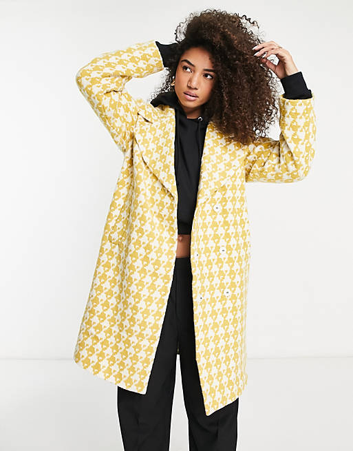 - Oversized frakke med gule | ASOS