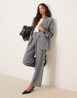 Y.a.s. Oversized Ruched Sleeve Detail Blazer In Gray