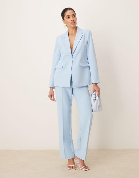 YAS oversized tailored blazer and pants set in sky blue - view 1