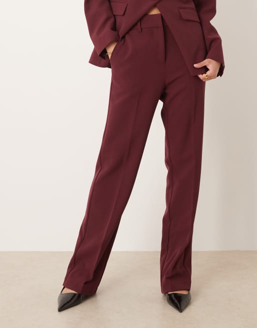 YAS - Pantalon ajusté d'ensemble à taille haute - Bordeaux, 2 de 5
