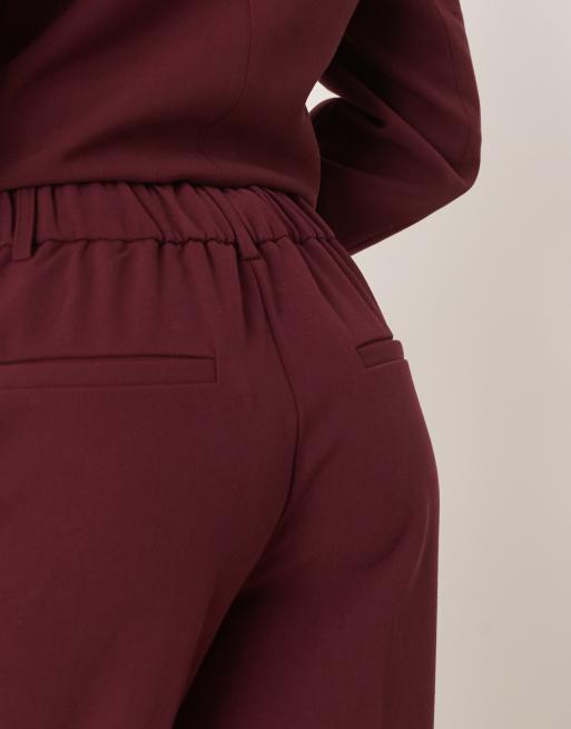 YAS - Pantalon ajusté d'ensemble à taille haute - Bordeaux, 5 de 5