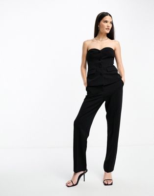 Y.A.S tailored pintuck tailored trouser co-ord in black - ASOS Price Checker