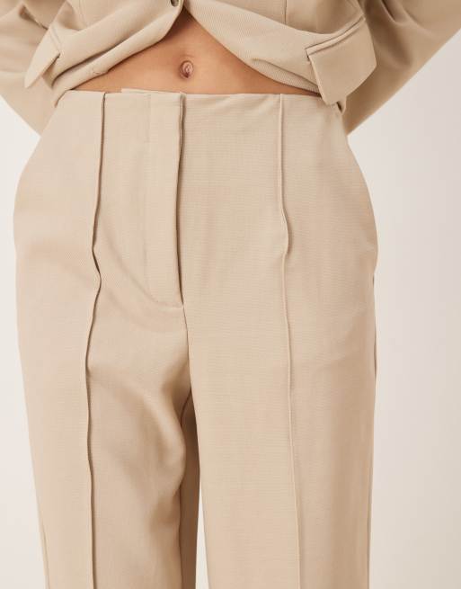 YAS - Pantalon d'ensemble ajusté large à taille haute - Crème, 3 de 5