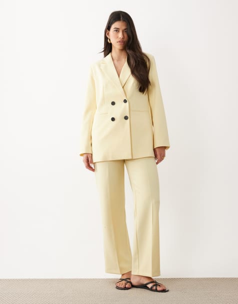 YAS - Pantalon d'ensemble ample et ajusté - Jaune pastel - view 1