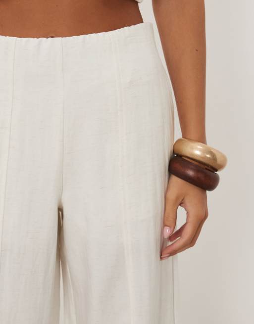 YAS - Pantalon d'ensemble large et ajusté en lin mélangé, 5 de 5
