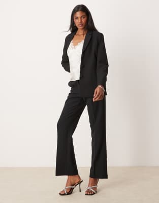 YAS - Pantalon droit d'ensemble - Noir