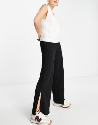 Y.A.S glitter stripe wide leg trouser co-ord in black  - ASOS Price Checker
