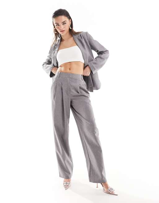 Y.A.S - Pantalon met smaltoelopende pijpen in leisteengrijs, deel van co-ord set