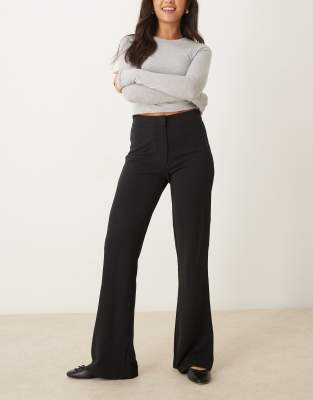 Pantalon stretch évasé à taille haute - Noir XS