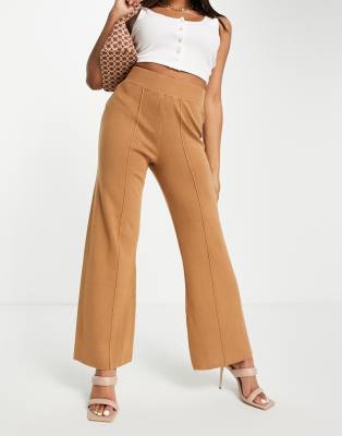 Y.A.S co-ord wide-legged pants in camel - ASOS Price Checker