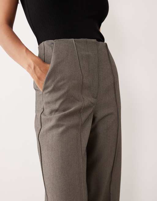 YAS - Pantaloni a fondo ampio e vita alta grigio mélange in coordinato, 2 di 5