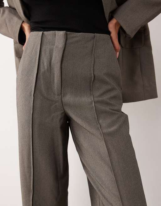 YAS - Pantaloni a fondo ampio e vita alta grigio mélange in coordinato, 5 di 5
