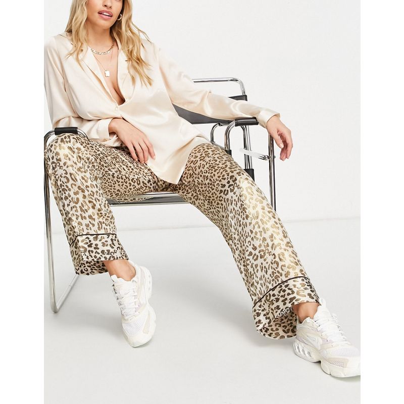 Donna  Y.A.S - Coordinato con camicia e pantaloni in raso leopardato