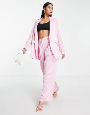 Y.A.S satin trouser co-ord in pink  - ASOS Price Checker