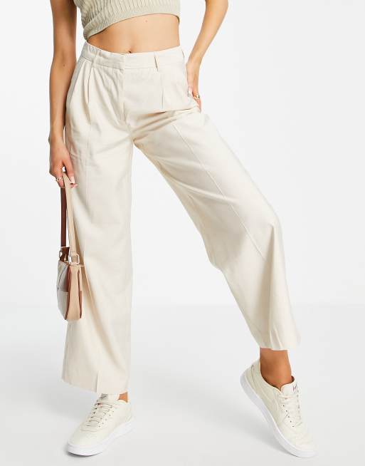 Y.A.S - Pantaloni sartoriali color crema in coordinato