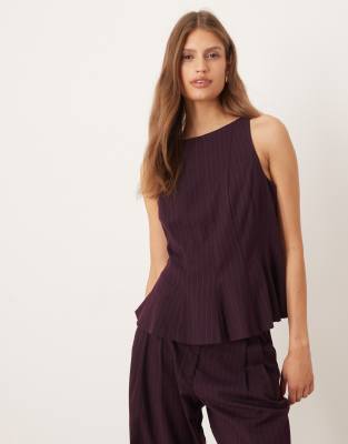 Y.a.s. Peplum Hem Tailored Top Co-ord In Purple