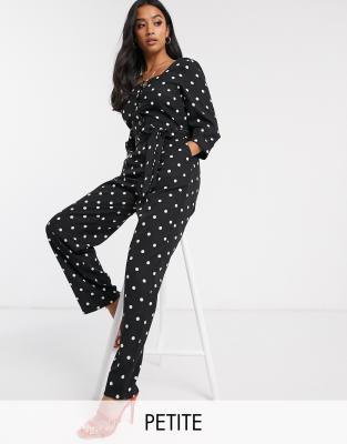 polka dot petite jumpsuit