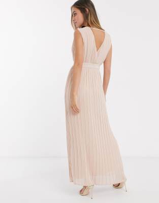 yas pleated maxi dress