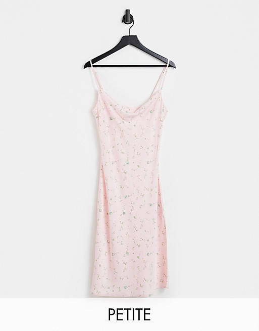 Y.A.S Petite cami midi dress in pale pink floral
