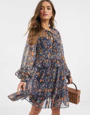 ditsy floral smock dress