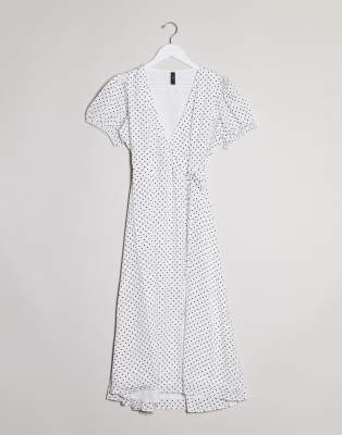 asos white polka dot dress