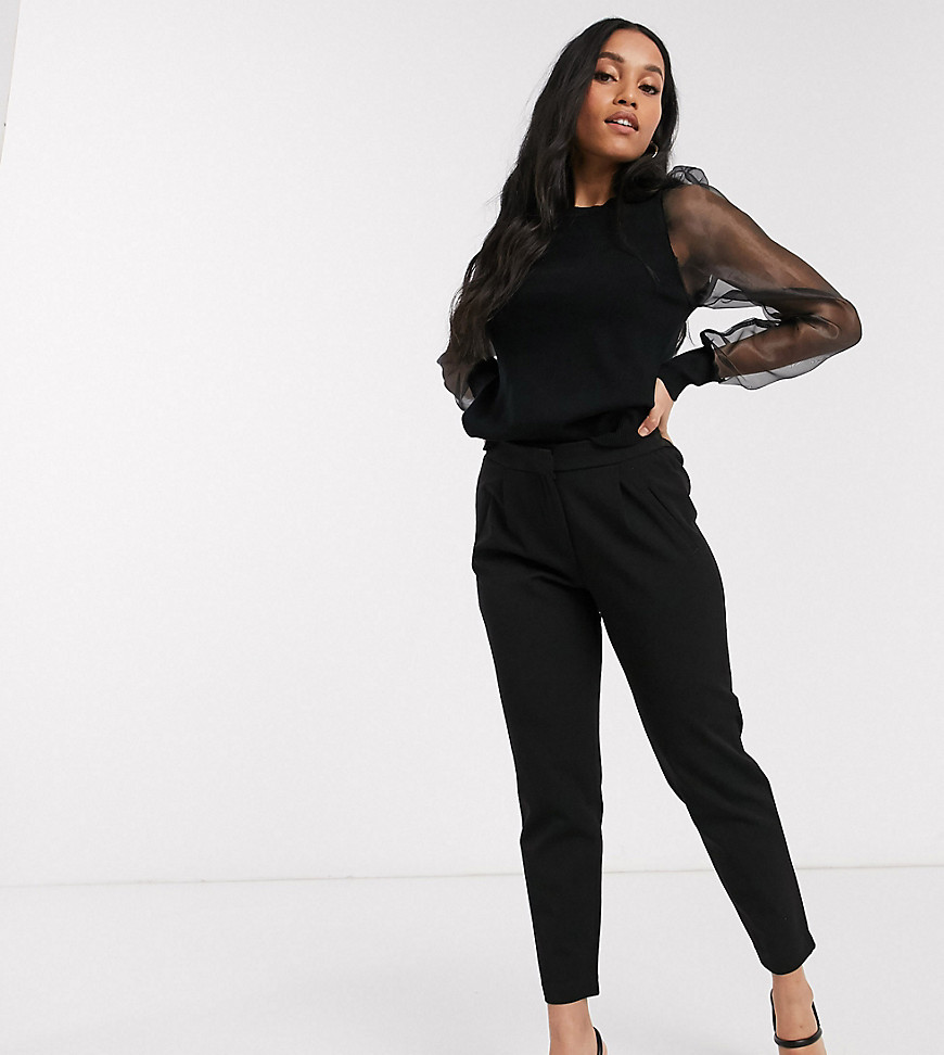 Y.A.S Petite - Getailleerde broek met elastische tailleband in zwart