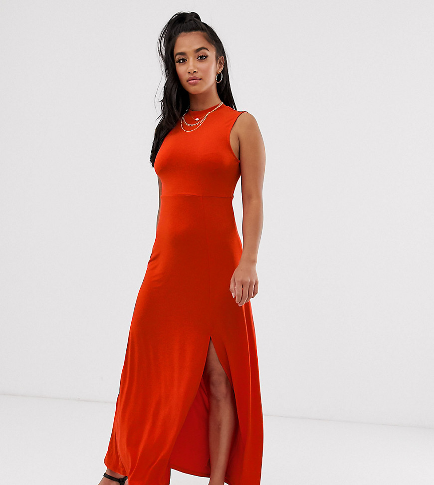 Y.A.S Petite high neck maxi dress-Red