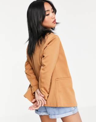 camel jersey blazer