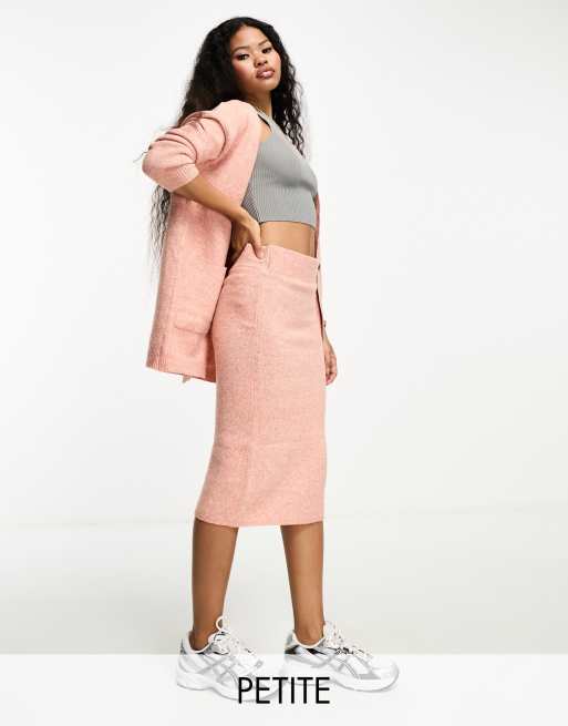 Pink knit midi clearance skirt